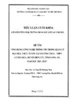 Ứng dụng công nghệ thông tin trong quản lý dạy học trực tuyến tại trường thcs – thpt