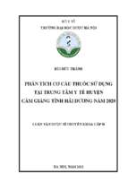 Phân tích cơ cấu thuốc sử dụng tại trung tâm y tế huyện cẩm giàng tỉnh hải dương năm 2020