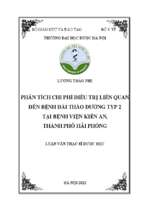 Phân tích chi phí điều trị liên quan đến bệnh đái tháo đường tuýp 2 tại bệnh viện kiến an, thành phố hải phòng