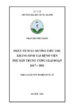 Phân tích xu hướng tiêu thụ kháng sinh tại bệnh viện phụ sản trung ương giai đoạn 2017 – 2021