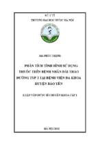 Phân tích tình hình sử dụng thuốc trên bệnh nhân đái tháo đường tuýp 2 tại bệnh viện đa khoa huyện bảo yên