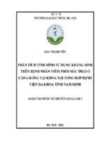 Phân tích tình hình sử dụng kháng sinh trên bệnh nhân viêm phổi mắc phải ở cộng đồng tại khoa nội tổng hợp bệnh viện đa khoa tỉnh nam định