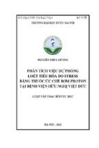 Phân tích việc dự phòng loét tiêu hóa do stress bằng thuốc ức chế bơm proton tại bệnh viện hữu nghị việt đức