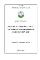 Phân tích kết quả đấu thầu nhóm thuốc bisphosphonate giai đoạn 2017 – 2021