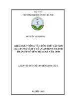 Khảo sát công tác tồn trữ vắc xin tại trung tâm y tế quận bình thạnh thành phố hồ chí minh năm 2020