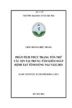 Phân tích thực trạng tồn trữ vắc xin tại trung tâm kiểm soát bệnh tật tỉnh đồng nai năm 2020