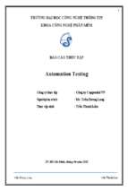 Báo cáo thực tập automation testing