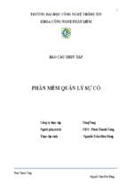 Phần mềm quản lý sự cố (báo cáo thực tập)