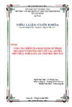 Công tác kiểm tra hoạt động sư phạm nhà giáo ở trường thcs