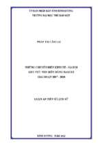 Những chuyển biến kinh tế   xã hội khu vực ven biển đông nam bộ giai đoạn 2007   2020 