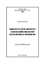 Luận án nghiên cứu tỷ lệ trẻ rối loạn phổ tự kỷ và hiệu quả chương trình can thiệp dựa vào cộng đồng tại tỉnh quảng ngãi