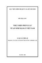 Luận án thực hiện pháp luật về an ninh mạng ở việt nam