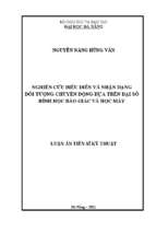 Luận án nghiên cứu biểu diễn và nhận dạng đối tượng chuyển động dựa trên đại số hình học bảo giác và học máy