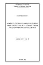 Luận án nghiên cứu tạo động lực cho người lao động trong lĩnh vực thăm dò và khai thác dầu khí của tập đoàn dầu khí quốc gia việt nam