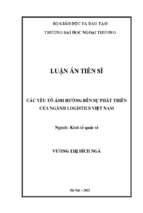 Luận án các yếu tố ảnh hưởng đến sự phát triển của ngành logistics việt nam