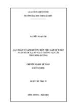 Các nhân tố ảnh hưởng đến việc lập dự toán ngân sách tại sở giao thông vận tải, tỉnh bình dương 