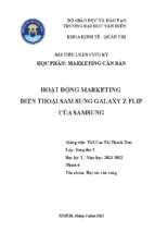 Hoạt động marketing điện thoại sam sung galaxy z flip của samsung