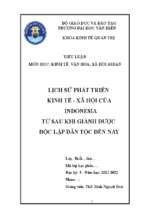 Tiểu luận môn học kinh tế, văn hóa, xã hội asean lịch sử phát triển kinh tế   xã hội của indonesia từ sau khi giành được độc lập dân tộc đến nay