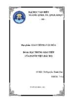 Tiểu luận đặc trưng giao tiếp của người việt (bắc bộ)