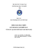 Tiềm năng phát triển sản phẩm du lịch biển đảo vùng du lịch duyên hải nam trung bộ