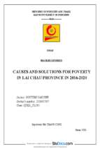 Causes and solutions for poverty in lai chau province in 2016 2020