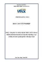 Một số thực trạng và giải pháp thúc đẩy hoạt động kinh doanh lữ hành nội địa tại công ty du lịch quốc tế hải vân