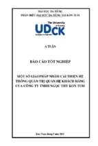 Một số giải pháp nhằm cải thiện hệ thống quản trị quan hệ khách hàng của công ty tnhh ngọc thy kon tum