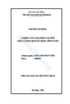 Nghiên cứu giải pháp cải tiến chất lượng dịch tự động tiếng việt