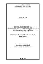 Đánh giá năng lực đầu ra của sinh viên tốt nghiệp ngành quốc tế học ở các trƣờng đại học việt nam (bản tóm tắt)