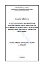 An investigation into teaching english grammar for high school students in the northern mountainous districts of quang nam province in the direction of competence development