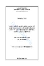 Quản trị lợi nhuận nhằm tránh lỗ hoặc tránh giảm lợi nhuận của các công ty niêm yết trên thị trường chứng khoán việt nam (tt)