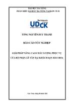 Giải pháp nâng cao chất lượng phục vụ tại bộ phận lễ tân của khách sạn hào hoa