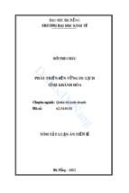 Phát triển bền vững du lịch tỉnh khánh hòa