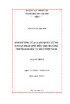 Luận án ảnh hưởng của giao dịch chứng khoán phái sinh đến thị trường chứng khoán cơ sở ở việt nam