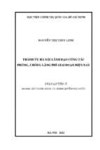 Luận án thành ủy hà nội lãnh đạo công tác phòng, chống lãng phí giai đoạn hiện nay