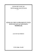 ĐÁNH GIÁ CHẤT LƯỢNG DỊCH VỤ NGÂN HÀNG BÁN LẺ TẠI NGÂN HÀNG VIETINBANK 