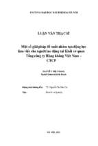 Một số giải pháp đề xuất nhằm tạo động lực làm việc cho người lao động tại khối cơ quan tổng công ty hàng không việt nam   ctcp