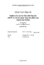 Nghiên cứu xúc tác tẩm chất lỏng ion (silp) và xúc tác nano vàng cho phản ứng chuyển hóa etylen = supported ionic liquid phase catalyst and nanogold catalyst for the conversion of ethylene