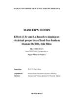 Effect of zr and la based co doping on electrical properties of lead free barium titanate batio3 thin films