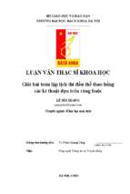 Giải bài toán lập lịch thi đấu thể thao bằng các kĩ thuật dựa trên ràng buộc