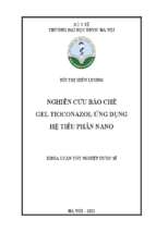 Nghiên cứu bào chế gel tioconazol ứng dụng hệ tiểu phân nano