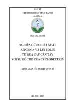 Nghiên cứu chiết xuất apigenin và luteolin từ quả cần tây với sự hỗ trợ của cyclodextrin