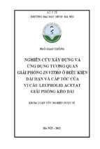 Nghiên cứu xây dựng và ứng dụng tương quan giải phóng in vitro ở điều kiện dài hạn và cấp tốc của vi cầu leuprolid acetat giải phóng kéo dài