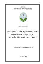 Nghiên cứu xây dựng công thức màng bao tan tại ruột cho viên nén natri diclofenac