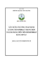 Xây dựng phương pháp định lượng fenofibrat trong bán thành phẩm viên nén fenofibrat bằng hptlc