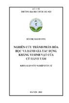 Nghiên cứu thành phần hóa học và đánh giá tác dụng kháng vi sinh vật của củ hành tăm