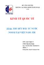 Tài liệu kinh tế quốc tế thu hút đầu tư nước ngoài tại việt nam fdi