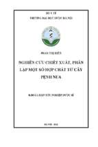 Nghiên cứu chiết xuất, phân lập một số hợp chất từ cây pệnh nua