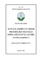 Bước đầu nghiên cứu một số thành phần hóa học phân đoạn ethyl acetat từ lá khế (averrhoa carambola l.)