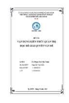 Vận dụng kiến thức quản trị học để giải quyết vấn đề